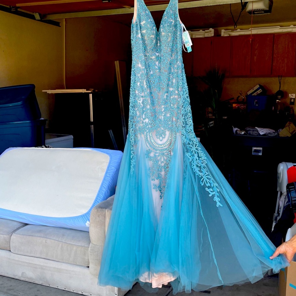 Aqua mermaid gown